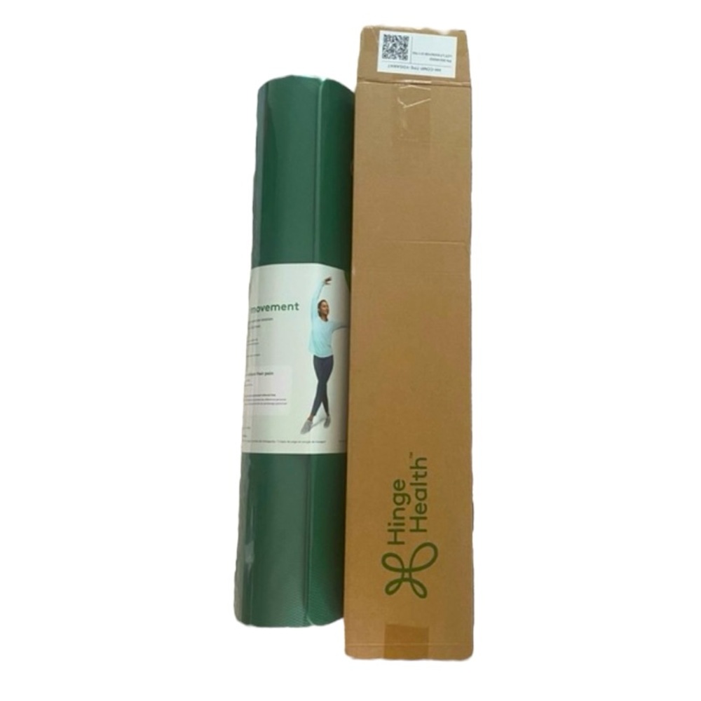 Hinge Health Green Yoga Mat With Carrying Strap String Tie NWT